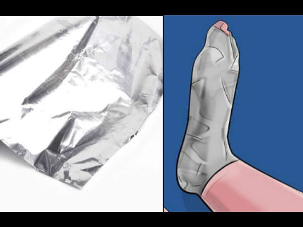 പാദം അലുമിനിയം ഫോയിലില്‍ പൊതിഞ്ഞ് ഒരു മണിക്കൂര്‍..