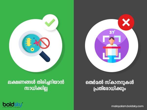 തെർമൽ സ്കാനറുകൾ പ്രതിരോധിക്കും - ലക്ഷണങ്ങൾ തിരിച്ചറിയാൻ സാധിക്കില്ല