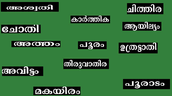 Malayalam birth stars