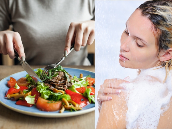 having food after bathing