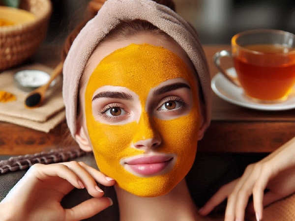 woman applied face pack