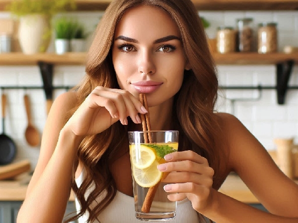 woman drinking water