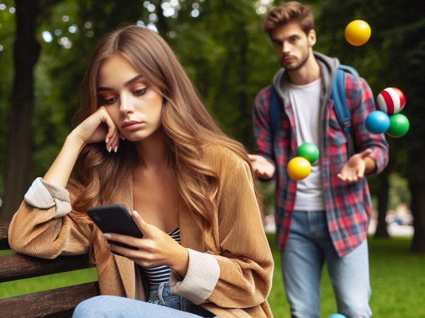 woman lookin at her phone