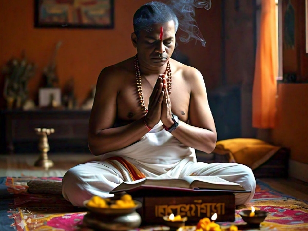 men chanting mantras