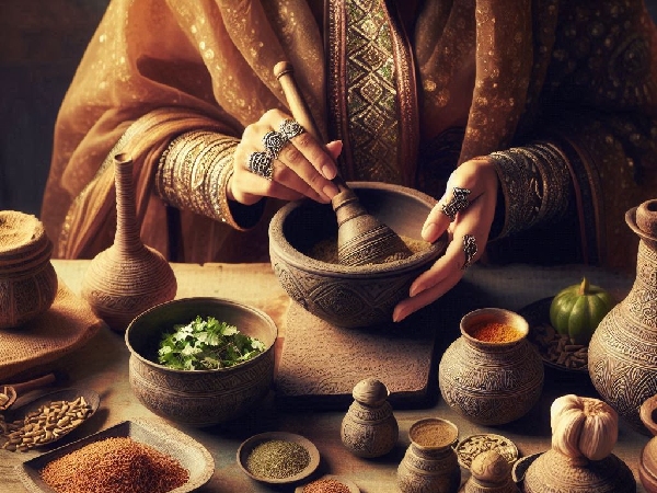 woman making something