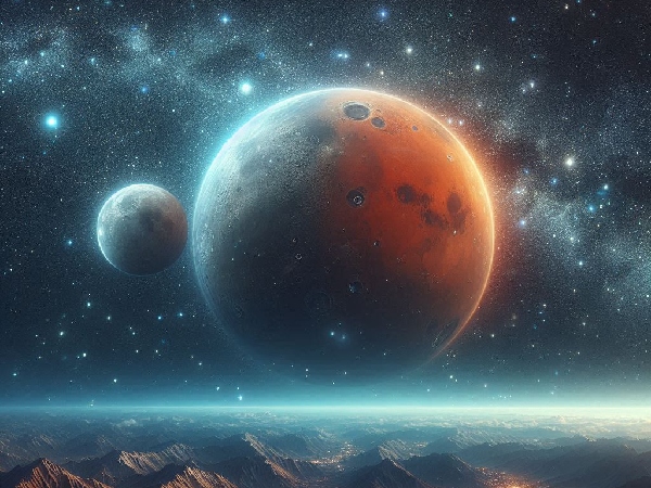 mars and moon