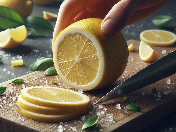 cutting lemon