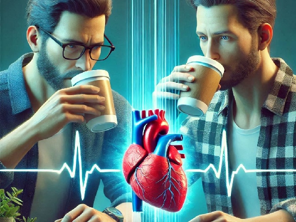 drinking coffee and heart symbol