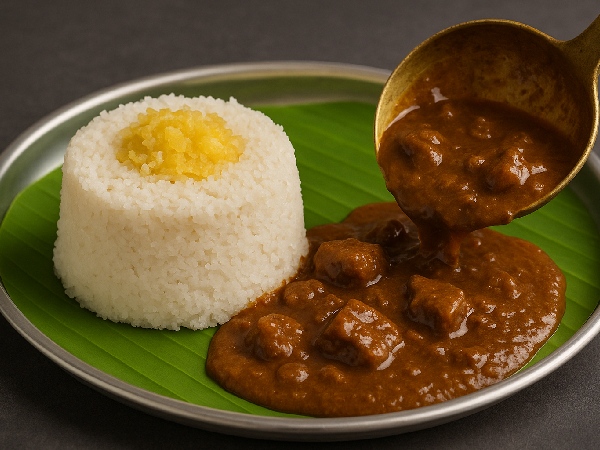 Kerala Style Jackfruit Puttu Recipe with Varutharacha Beef Curry A Traditional Pairing