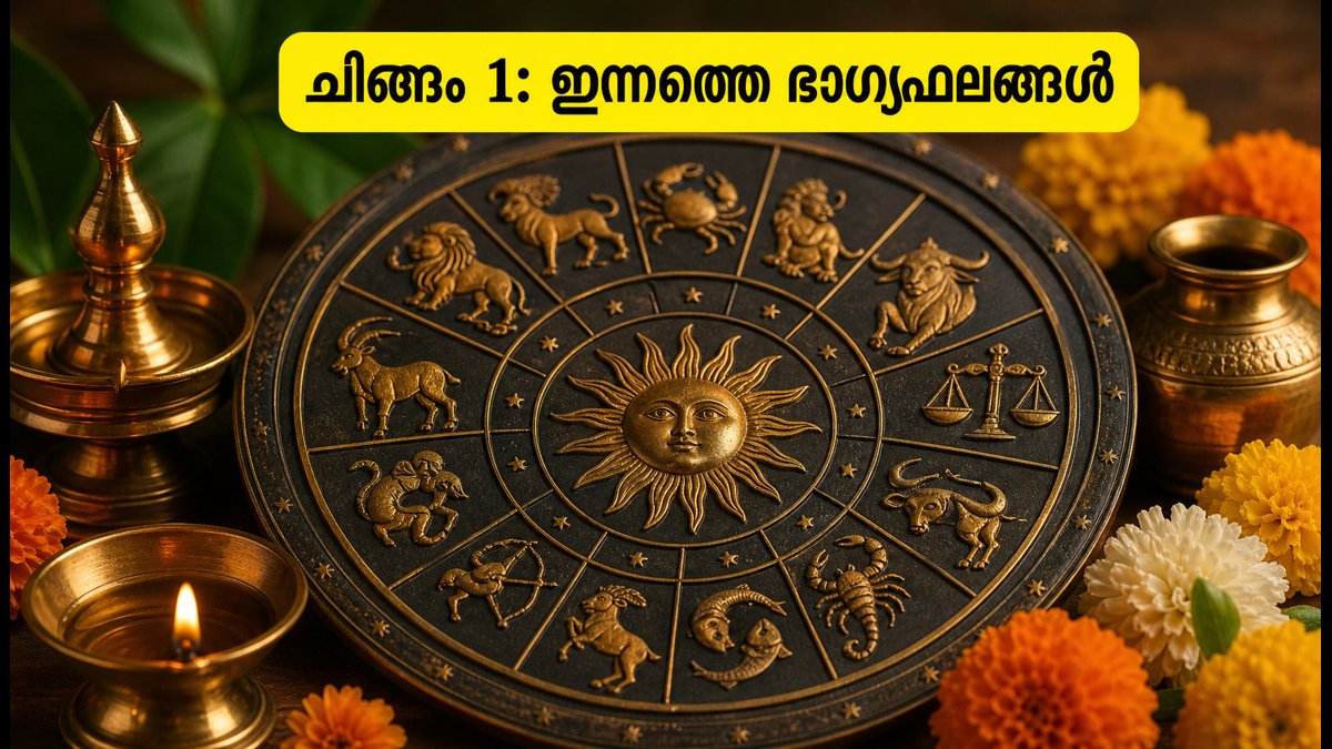 ചിങ്ങം 1: ഐശ്വര്യത്തിന്റെ പുതുവർഷം പിറന്നു; 12 രാശിക്കാർക്കും ഇന്നത്തെ ഭാഗ്യനിറങ്ങളും ഫലങ്ങളും