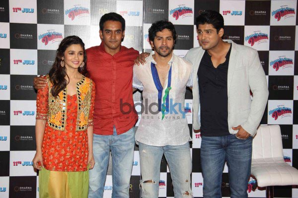 Alia Bhatt and Varun Dhawan at upcoming Film Launch
