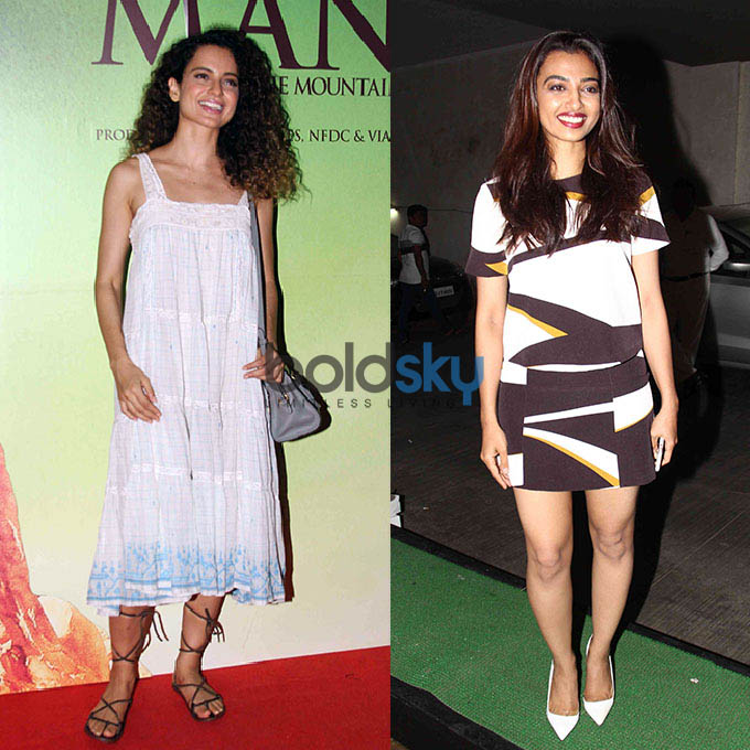 Kangana Ranaut And Radhika Apte Was At Manjhi Screening