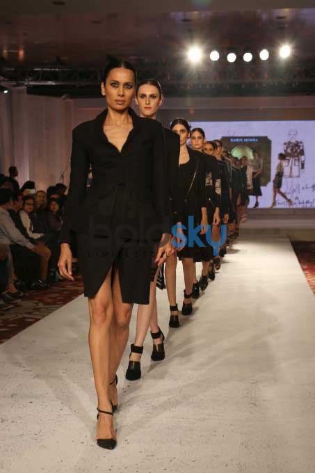Neha Dhupia Walked The Ramp For Designer Rahul Mishra At BPFT 2015