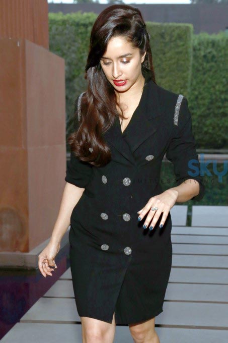 Shraddha Kapoor In Black Coat Dress For Rock On 2 Promotions
