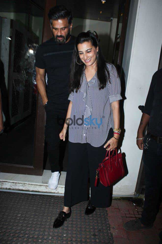 Sunil Shetty Family,And Shraddha Kapoor  Spotted At Bastian Restaurant Bandra