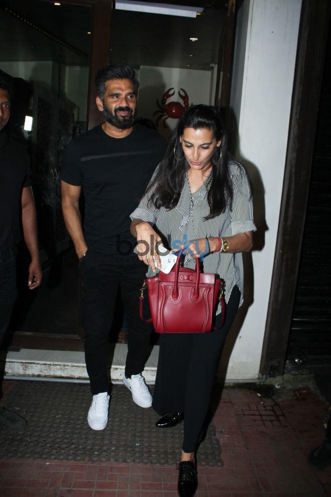 Sunil Shetty Family,And Shraddha Kapoor  Spotted At Bastian Restaurant Bandra