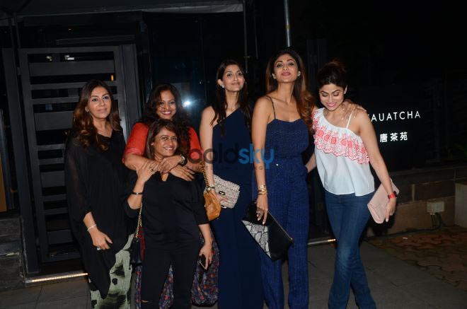Shilpa Shetty With Friends Spotted At Yauatcha Restaurant In Mumbai