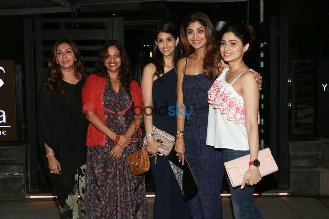 Shilpa Shetty With Friends Spotted At Yauatcha Restaurant In Mumbai
