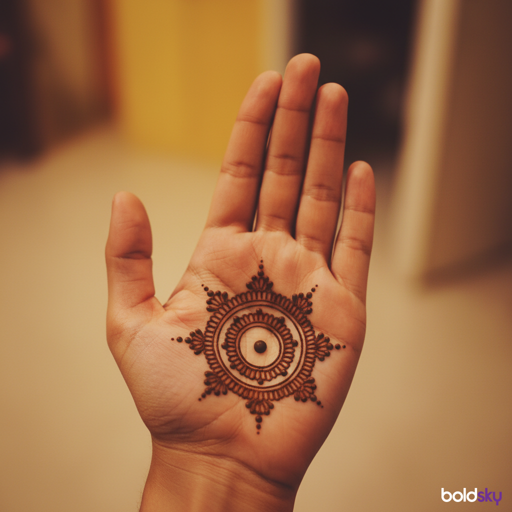 Left front hand simple mandala mehndi