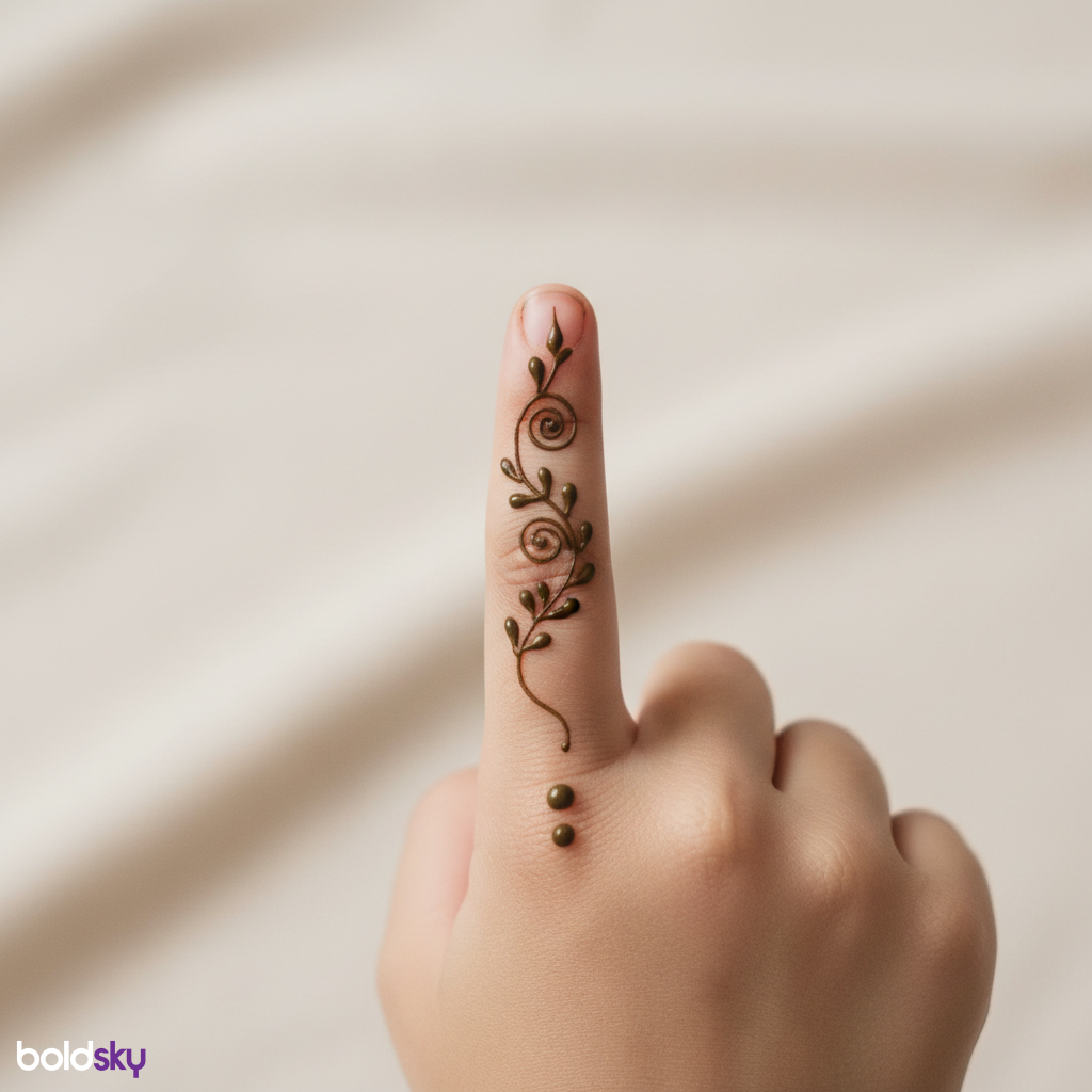 Child's hand minimalist finger mehndi