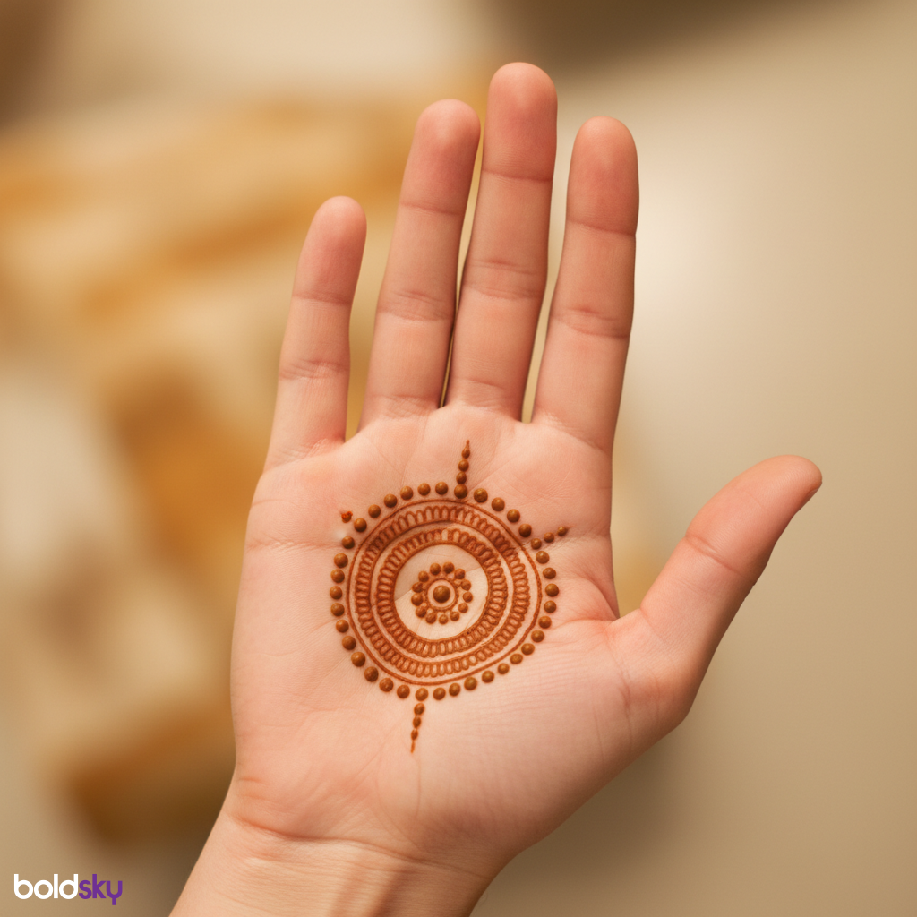 Right palm hand simple mandala mehndi