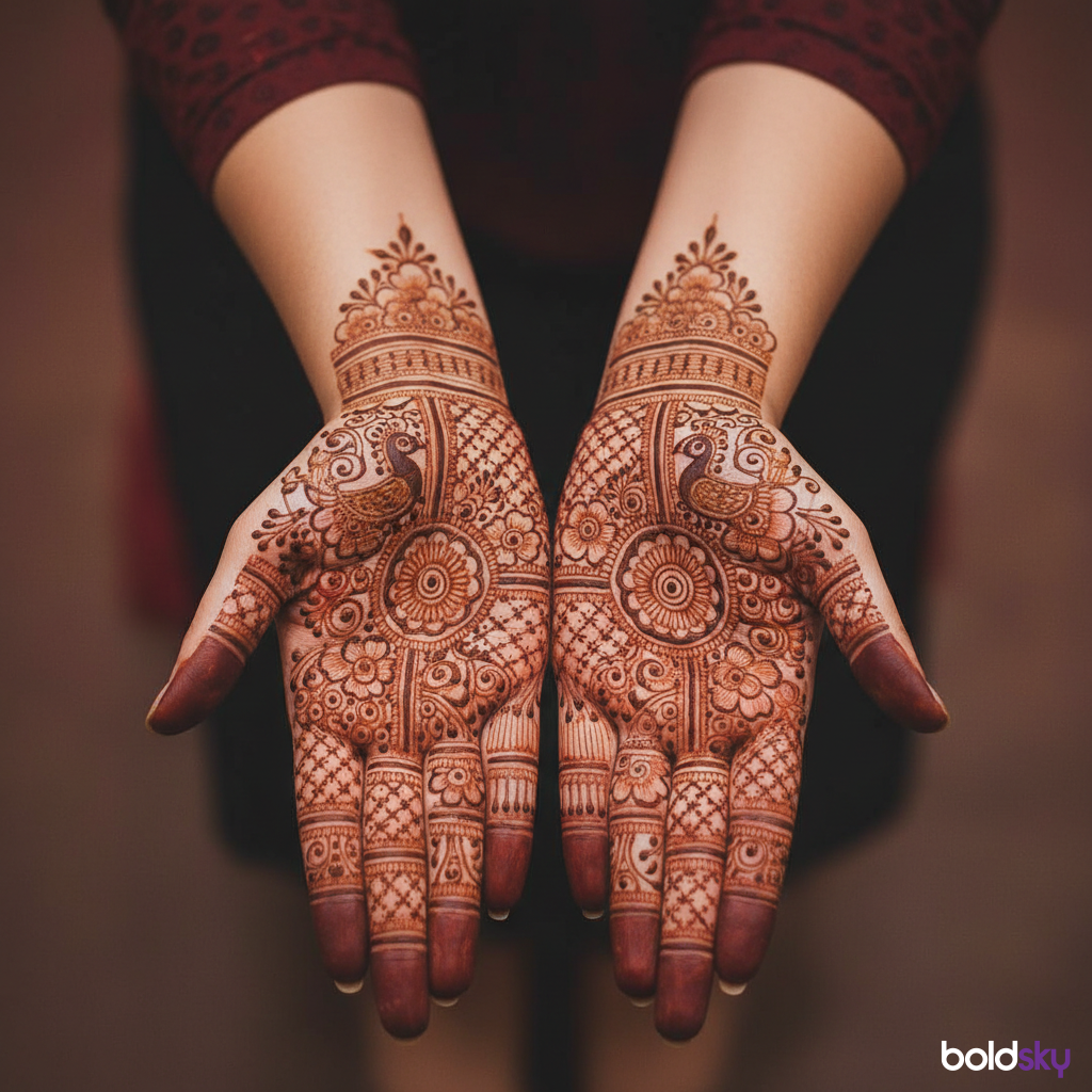 Both palms intricate bridal full mehndi