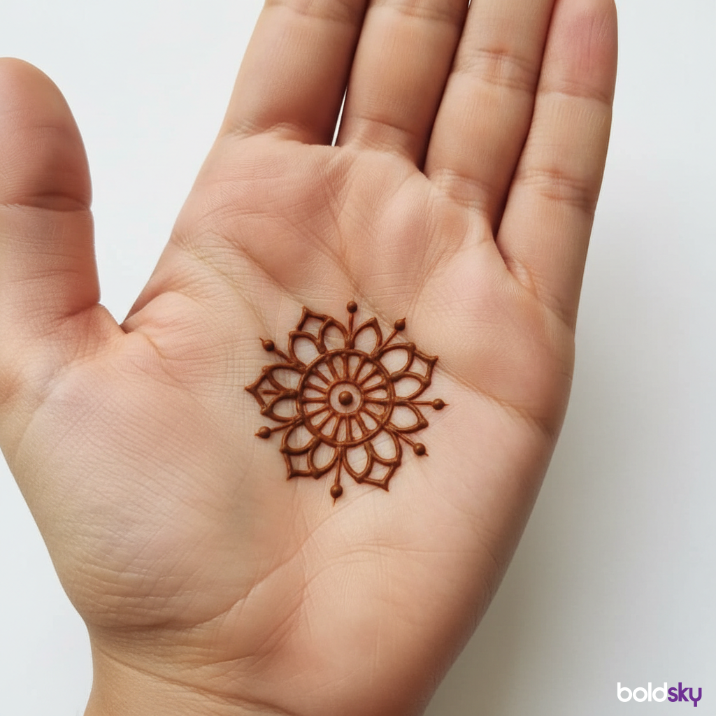 Right palm small mandala mehndi