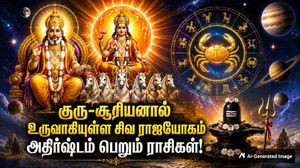 குரு-சூரியனால் உருவாகியுள்ள சிவ ராஜயோகம்: இந்த 4 ராசிகளின் கஷ்டம் தீர்ந்து செல்வம் பெருகும்!
