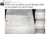 ஏமாற்றிவிட்டு மன்னிப்பு கடிதம் அனுப்பிய காதலி, ட்விட்டரில் மானத்தை வாங்கிய காதலன்!