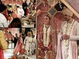 திருமணத்தின் போது சிவப்பு நிற லெஹெங்காவில் ஜொலித்த காஜல் அகர்வால்! 