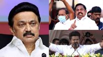 DMK Stalin reviews survey warning on vote share drop for DMK and rise in Vijay TVK 