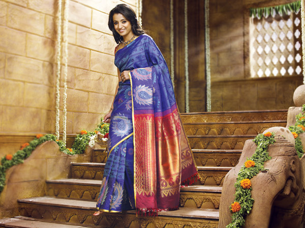 இன்டிகோ ப்ளூ சாமுத்ரிகா பட்டு