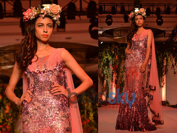 மீன் உடல் போன்ற லேஸ் கவுன்