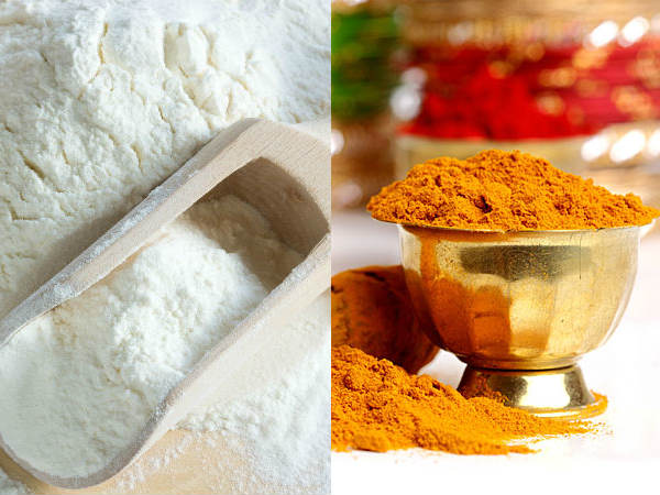 அரிசி மாவு மற்றும் மஞ்சள் தூள் 