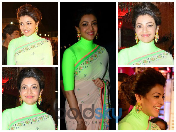 Kajal Aggarwal Brightens Up In Manish Arora Saree Kajal Aggarwal Brightens Up In Manish Arora Saree