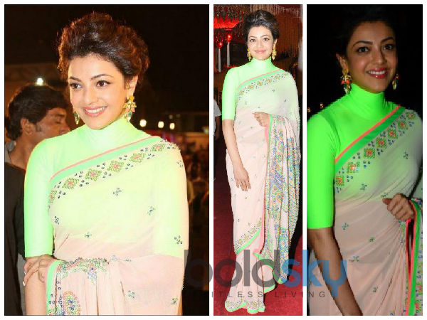 Kajal Aggarwal Brightens Up In Manish Arora Saree Kajal Aggarwal Brightens Up In Manish Arora Saree