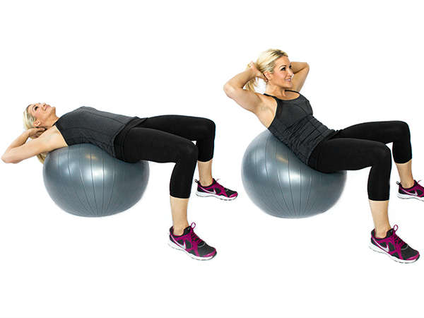 உடற்பயிற்சி பந்து க்ரஞ்ச் (Exercise ball crunch)