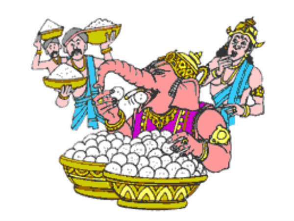 உணவு அனைத்தையும் காலி செய்த விநாயகர்