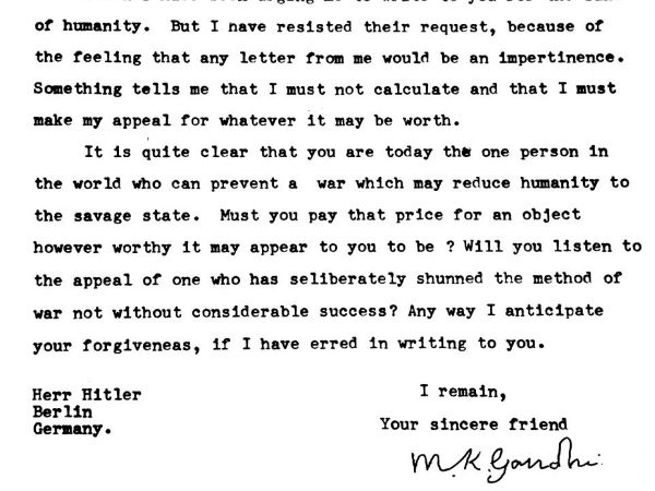 காந்தி எழுதிய கடிதம் 