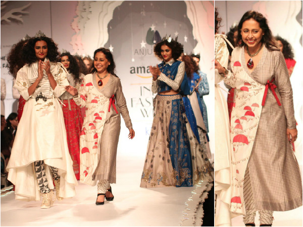 மாடல்களுடன் டிசைனர் அஞ்சு மோடி