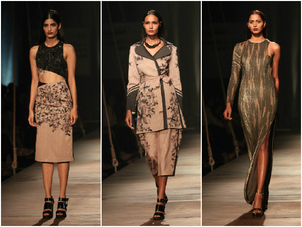 அழகான எம்பிராய்டரி செய்யப்பட்ட பீச் நிற உடைகள்