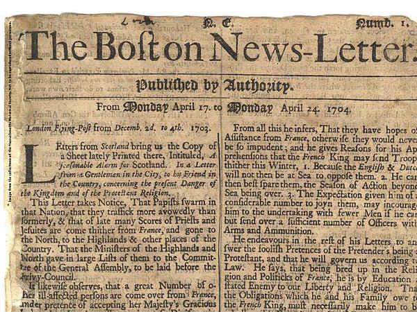 அமெரிக்காவின் முதல் செய்தி பத்திரிக்கை அமெரிக்காவின் முதல் செய்தி பத்திரிக்கை