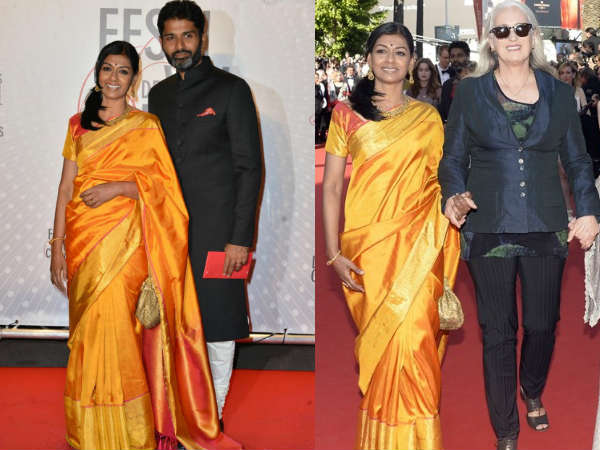 மாம்பழ நிற பட்டுப்புடவை