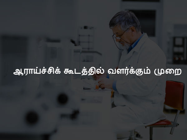 ஆராய்ச்சி கூடத்தில் வளர்க்கும் முறை 