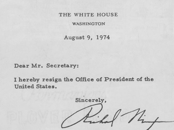 ரிச்சர்ட் நிக்சன் ராஜினாமா கடிதம் 