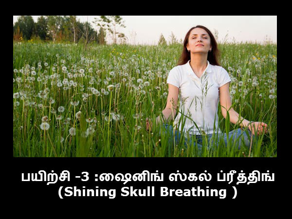 பயிற்சி -3 :ஷைனிங் ஸ்கல் ப்ரீத்திங் - Shining Skull Breathing 