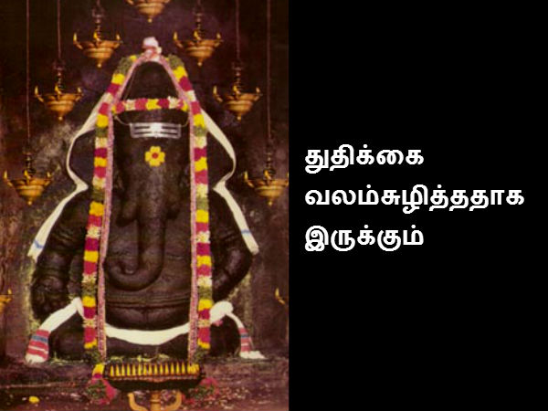 துதிக்கை வலம்சுழித்ததாக இருக்கும் 