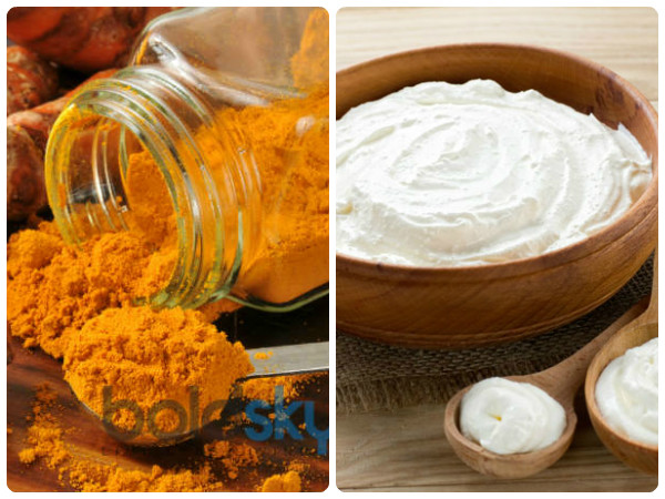 மஞ்சள் தூள் மற்றும் தயிர்