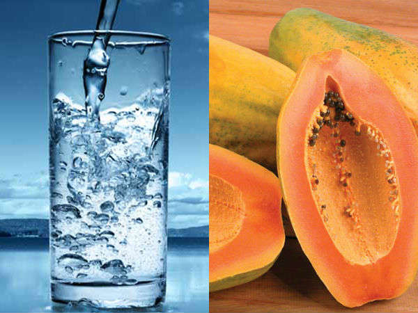 பப்பாளி மற்றும் தண்ணீர் பப்பாளி மற்றும் தண்ணீர்