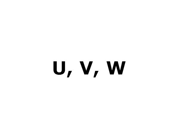 U, V, W 
